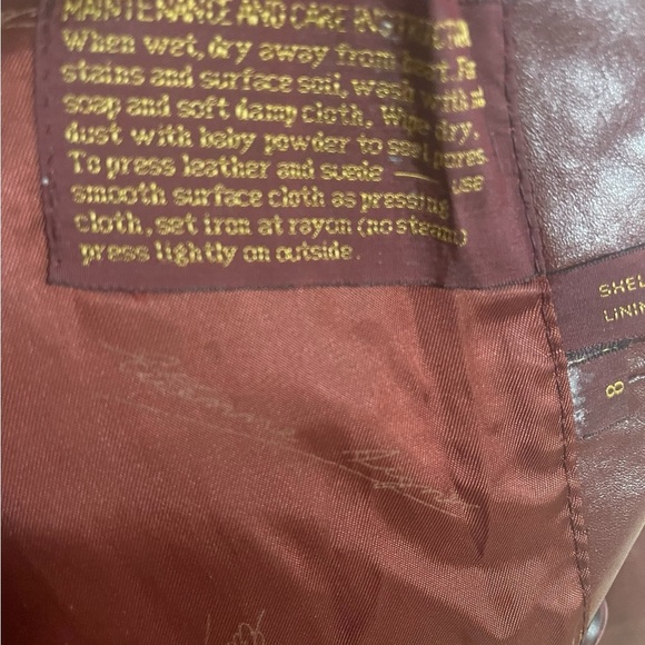 Etienne Aigner Button Down Red Belted Leather Jacket Women's Size 8 - Picture 14 of 16